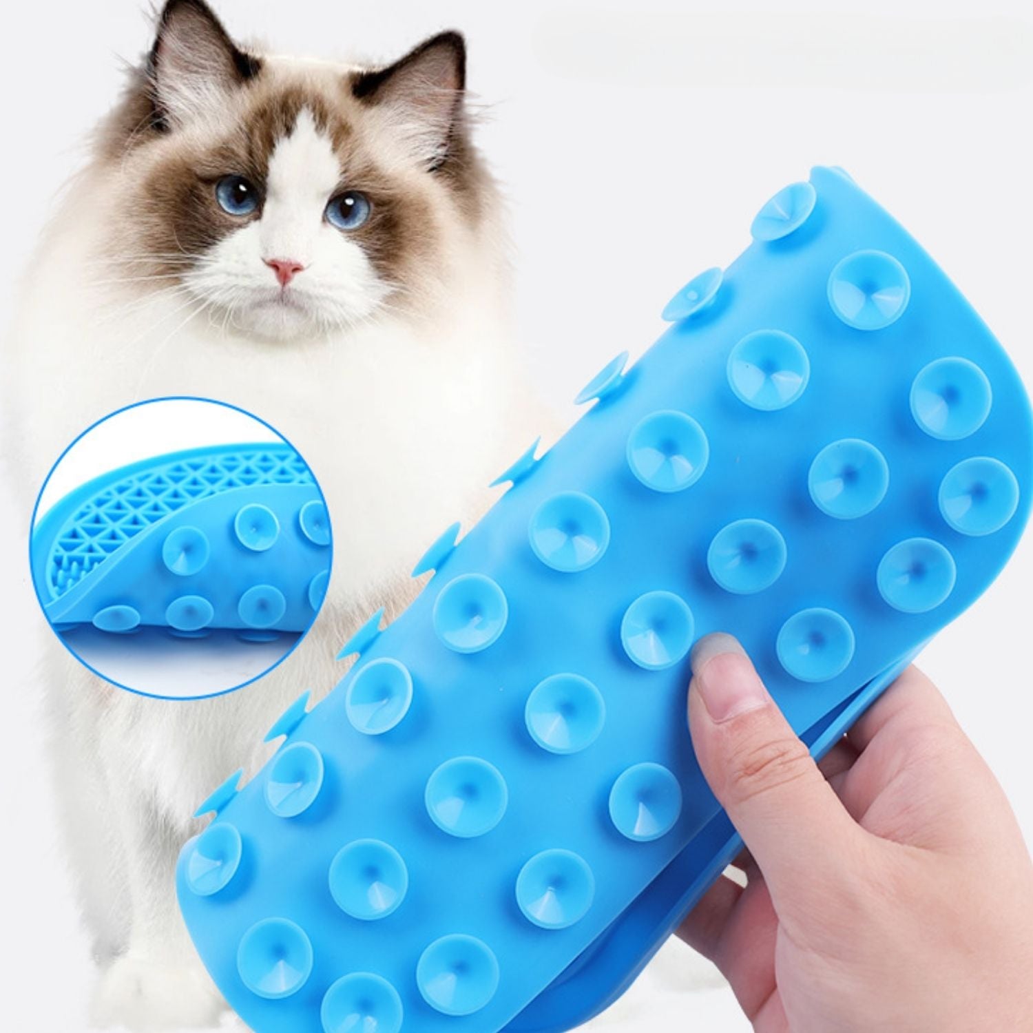 huisdier lickmat blauw met zuignappen voor kat